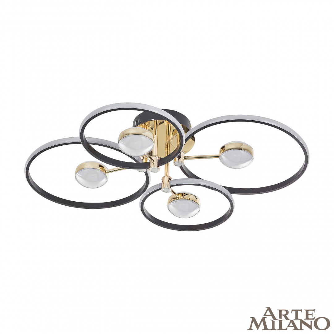 Потолочный светильник Arte Milano Ferrara 276140/4+4 BK/GD в #REGION_NAME_DECLINE_PP#