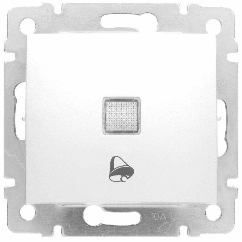 Выключатель кнопочный одноклавишный Legrand Valena 10A 12V с подсветкой Звонок белый 774415 в #REGION_NAME_DECLINE_PP#