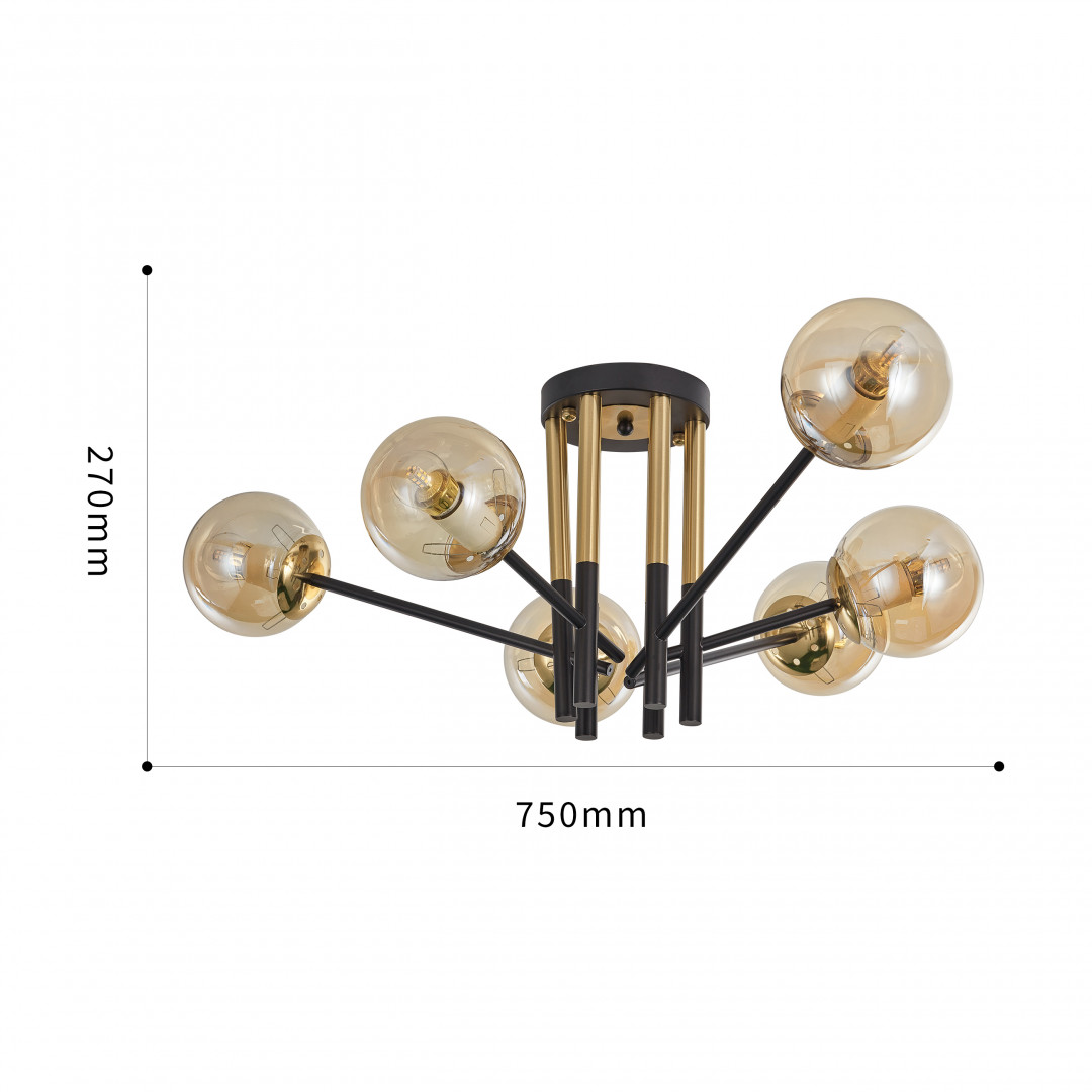 Потолочная люстра Arte Milano Neapolis 273708/6 BK/GD в #REGION_NAME_DECLINE_PP#