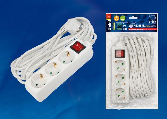 Удлинитель (UL-00002853) Uniel 3гн х 7м с/з General Purpose S-GCP3-7B в Санкт-Петербурге