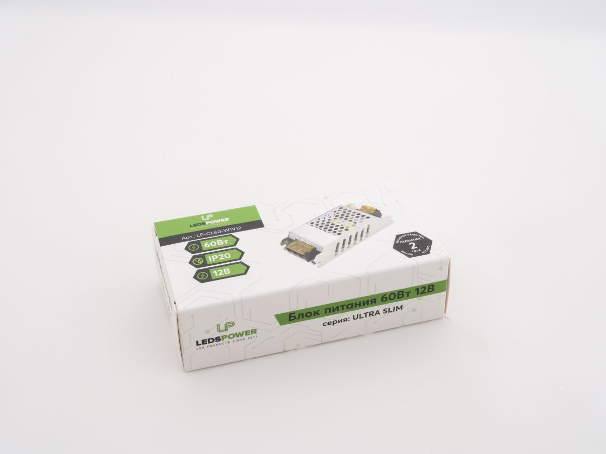 Блок питания LEDS POWER 60Вт 12В ULTRA SLIM 000824 в Санкт-Петербурге