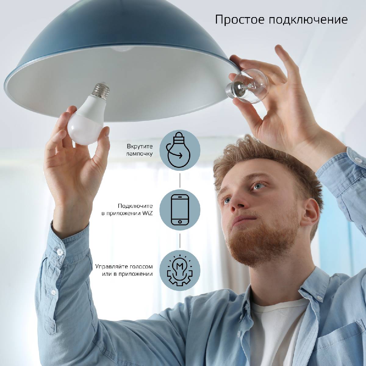 Лампа светодиодная диммируемая Gauss E27 8,5W 2700K матовая 1050112 в Санкт-Петербурге