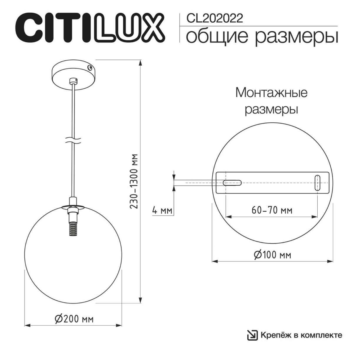Подвесной светильник Citilux Orton CL202022 в Санкт-Петербурге