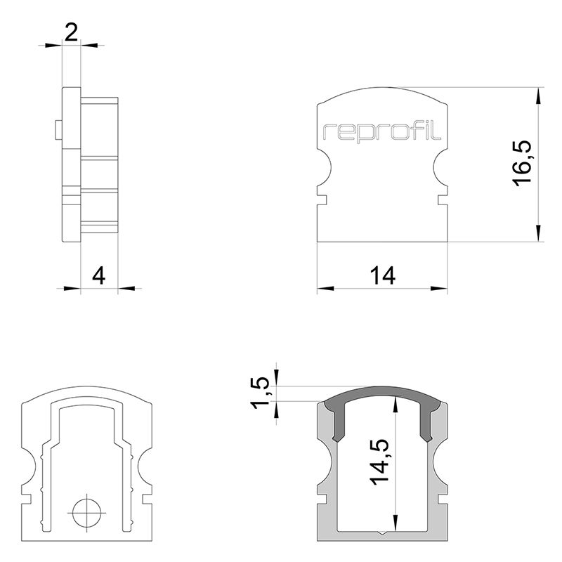 Торцевая заглушка (2 шт.) Deko-Light F-AU-02-08 978540 в Санкт-Петербурге