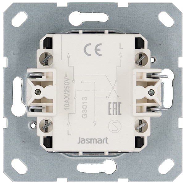 Выключатель одноклавишный перекрестный 10A 250V с накладкой, цвет Тауп Jasmart G3013T в Санкт-Петербурге