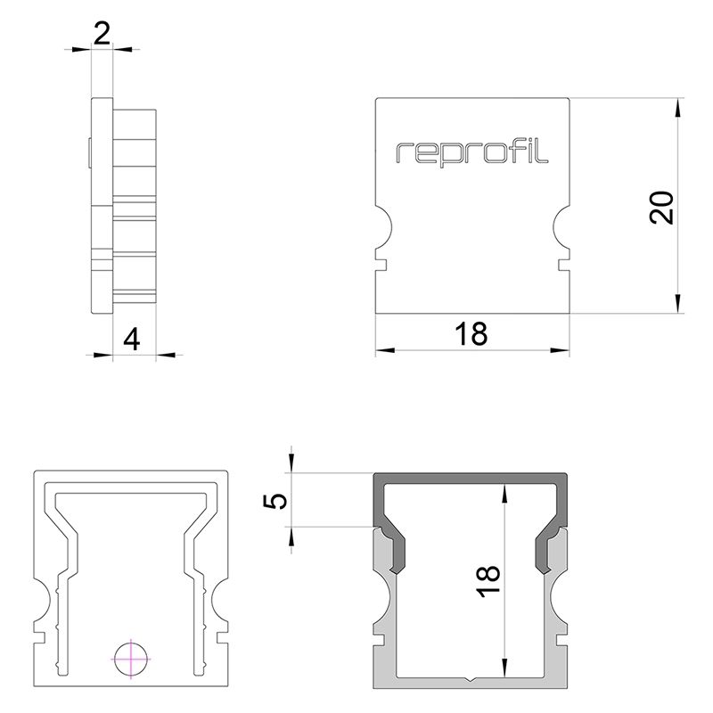 Торцевая заглушка (2 шт.) Deko-Light H-AU-02-12 979030 в Санкт-Петербурге