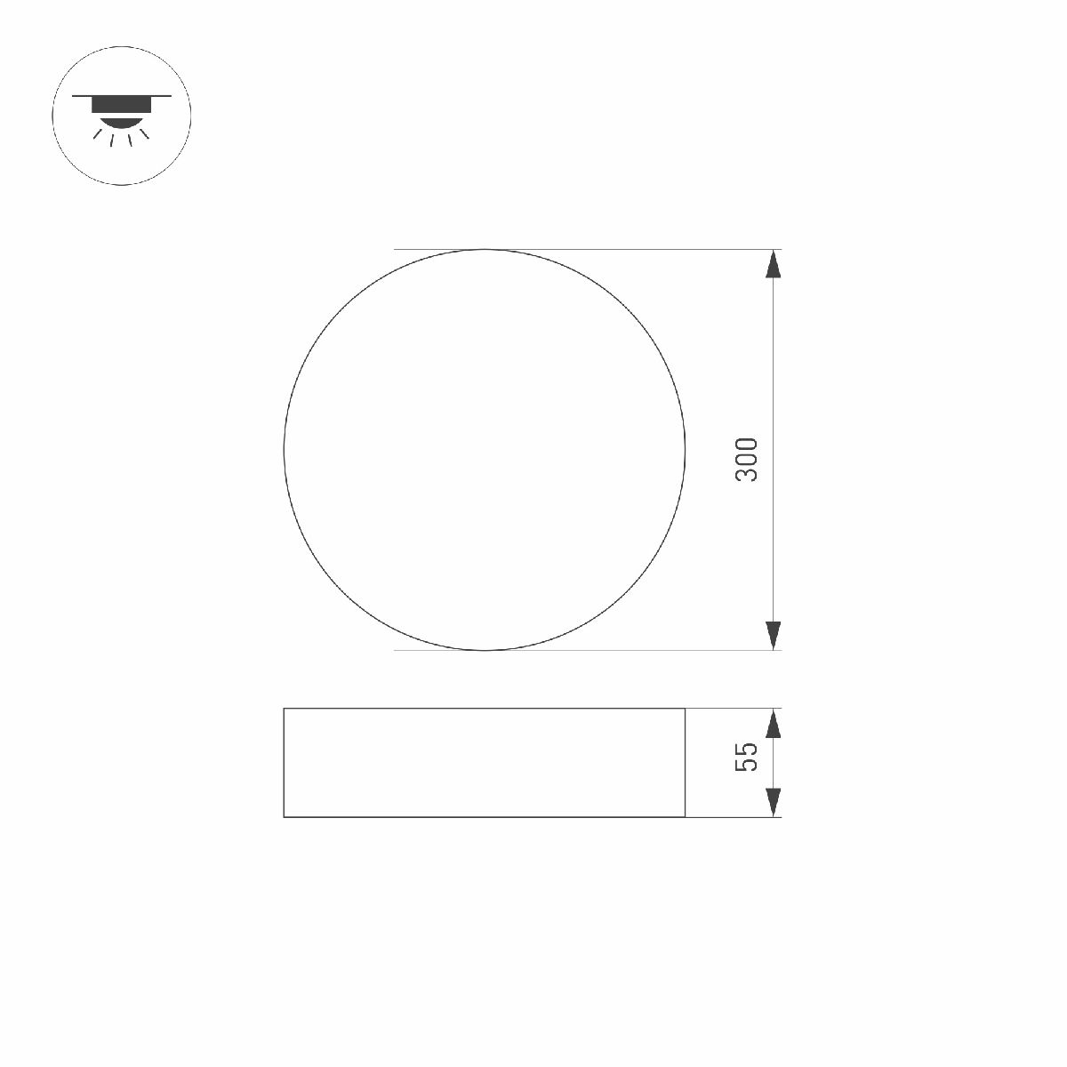 Потолочный светильник Arlight SP-RONDO-R300-36W Warm3000 (WH, 120 deg, 230V) 029454(1) в Санкт-Петербурге