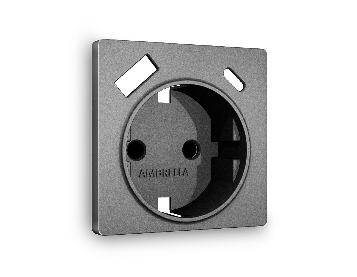 Лицевая панель для розетки с/з со шторками 2USB A+C Ambrella Volt Alfa AP6600 в Санкт-Петербурге
