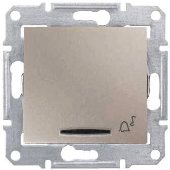 Выключатель кнопочный с синей подсветкой Звонок Schneider Electric Sedna 10A 250V SDN1600468 в Санкт-Петербурге