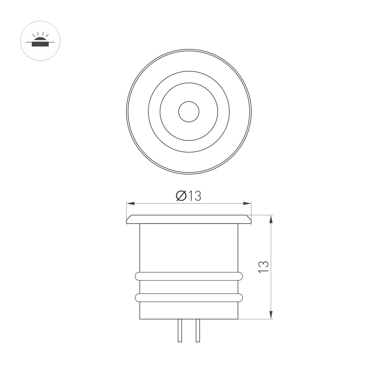 Мебельный светильник Arlight ART-PICCOLO-BUILT-R13-1W Warm3000 (BK, 30 deg, 3V) (IP40 Металл) 061671 в Санкт-Петербурге