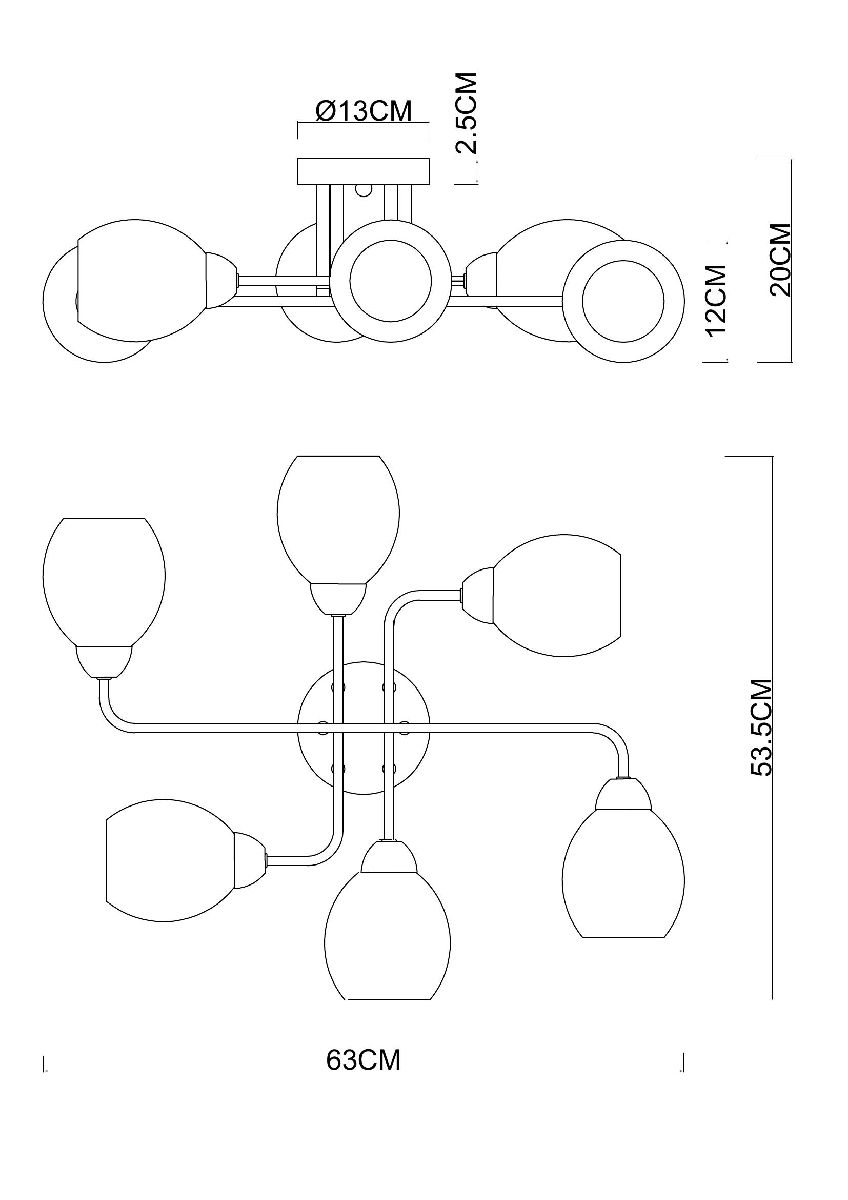 Потолочная люстра Arte Lamp Andrea A8141PL-6BK в Санкт-Петербурге