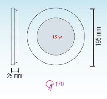 Встраиваемый светильник Horoz Electric SLIM-15 056-003-0015 15W 2700K HRZ00002150 в Санкт-Петербурге