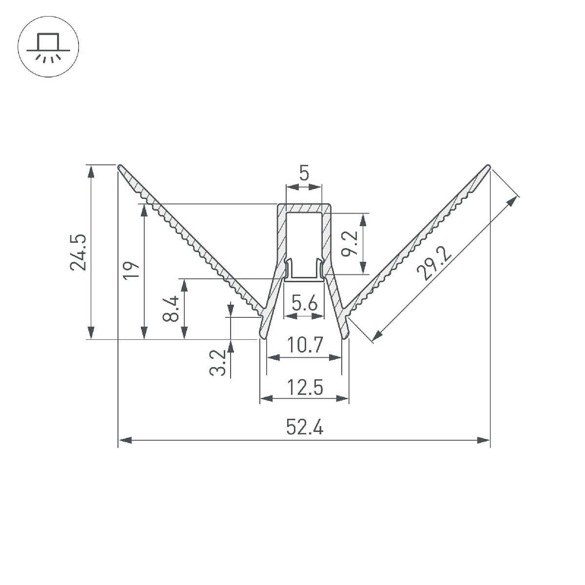 Алюминиевый профиль Arlight DECORE-S6-EXT-V-COMFORT-2000 ANOD внешний 043163 в Санкт-Петербурге