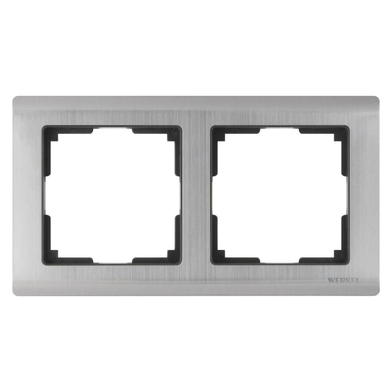 Рамка Werkel Metallic на 2 поста глянцевый никель WL02-Frame-02 4690389045912 в Санкт-Петербурге