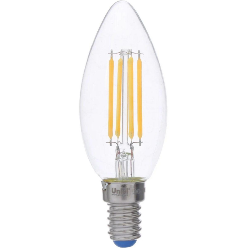 Лампа светодиодная филаментная (UL-00002860) Uniel E14 5W 3000K LED-C35-5W/WW/E14/CL/DIM GLA01TR в Санкт-Петербурге
