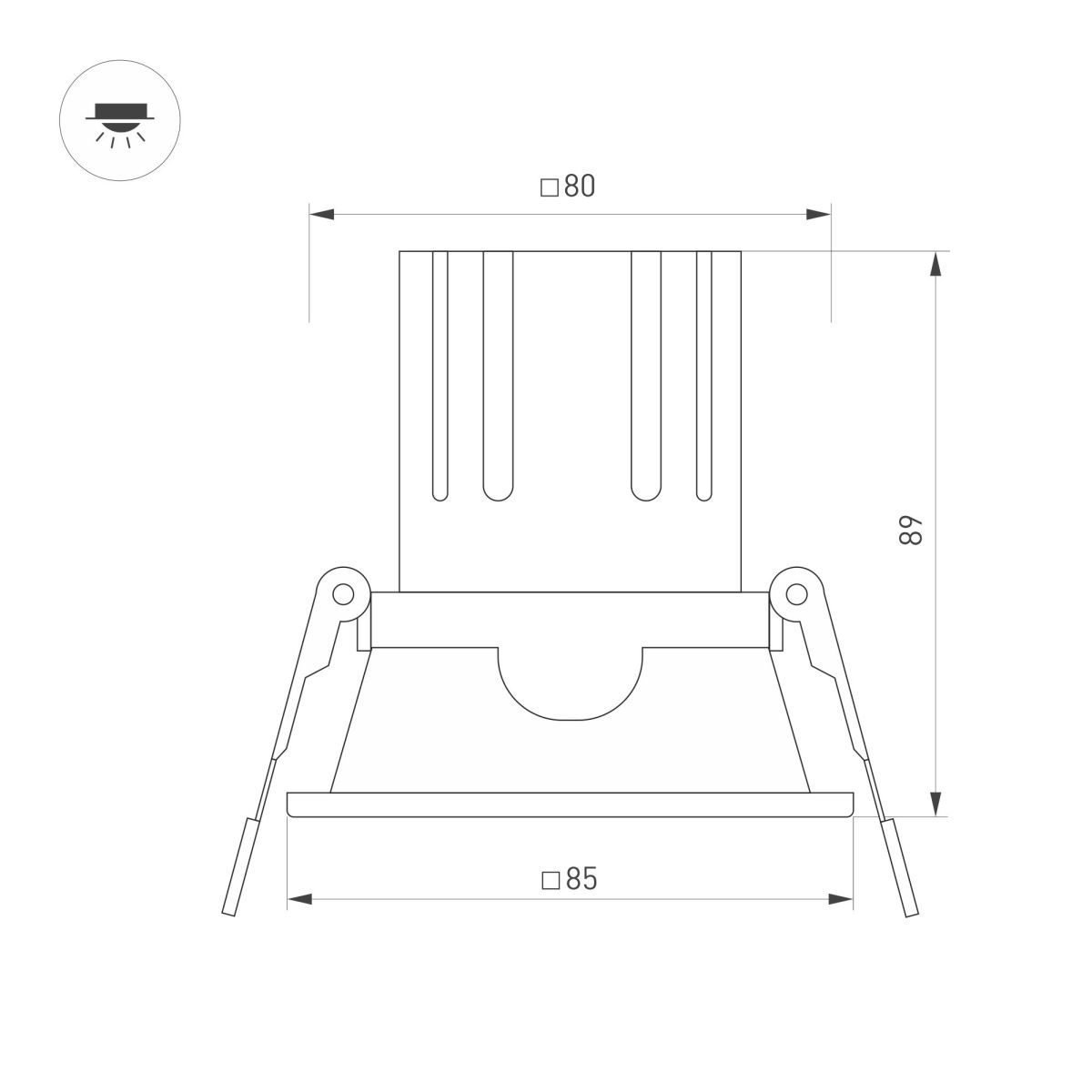 Карданный светильник Arlight MS-FLOW-BUILT-S85x85-12W Warm3000 (WH, 38 deg, 230V) (IP20 Металл) 055916 в #REGION_NAME_DECLINE_PP#