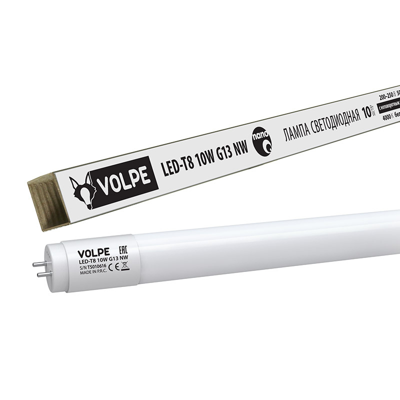 Лампа светодиодная (UL-00001454) Volpe G13 10W 4000K матовая LED-T8-10W/NW/G13/FR/FIX/N в Санкт-Петербурге
