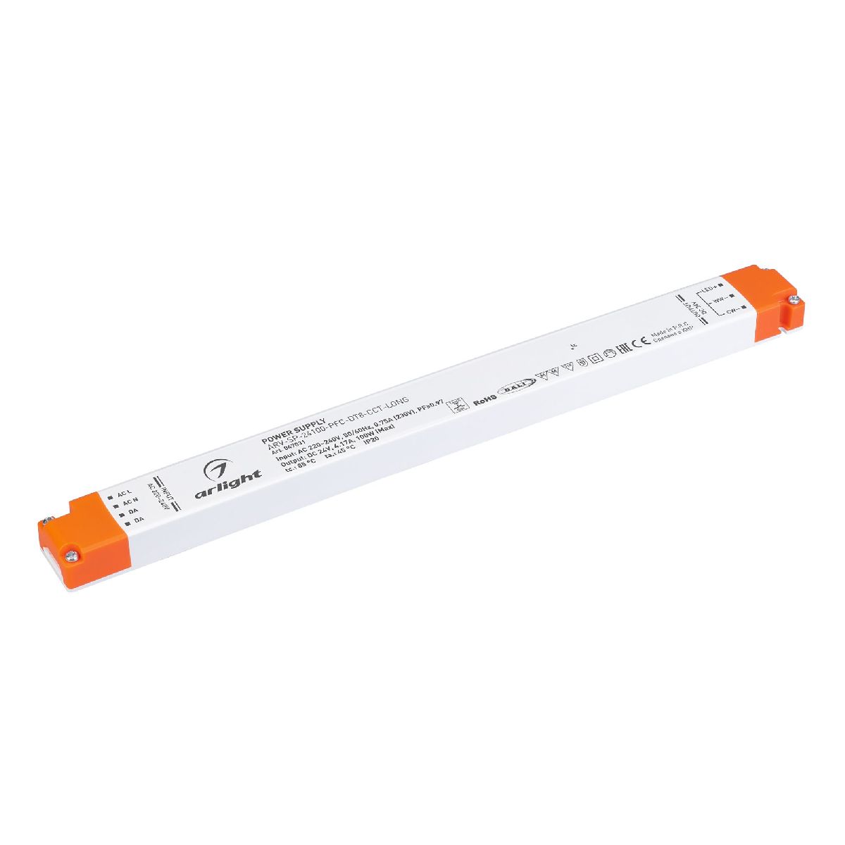 Блок питания Arlight ARV-SP-24100-PFC-DT8-CCT-LONG (24V, 4.16A, 100W) 047031 в Санкт-Петербурге