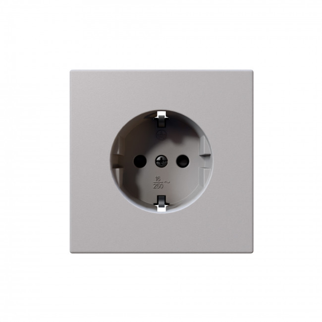 Розетка SCHUKO с защитными шторками 16A 250V 2P+T, цвет Белый матовый (soft touch) Jasmart FD5501PWM в Санкт-Петербурге