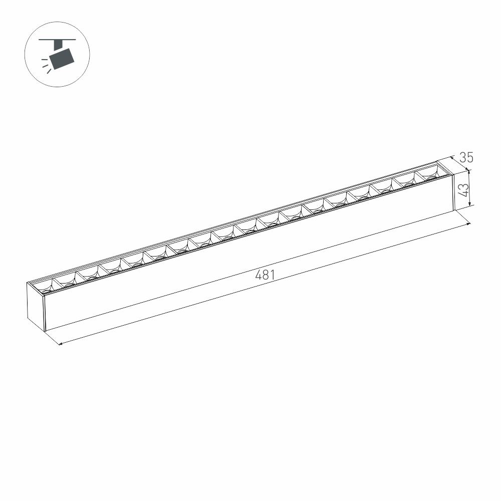 Трековый магнитный светильник Arlight MAG-LASER-45-L480-18W Day4000 (BK, 15 deg, 24V, DALI) 046542 в Санкт-Петербурге