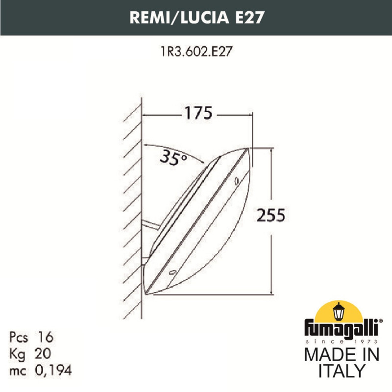 Уличный настенный светильник Fumagalli 1R3.602.000.WYE27 в Санкт-Петербурге