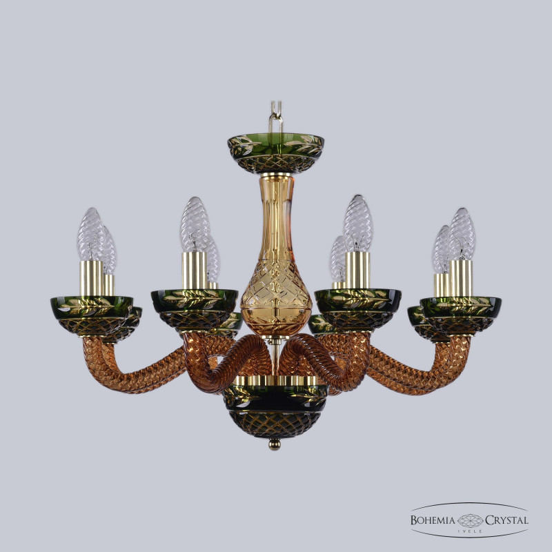 Подвесная люстра Bohemia Ivele Crystal 1309/8/200 G Am/Amber-Green/H-1J в Санкт-Петербурге