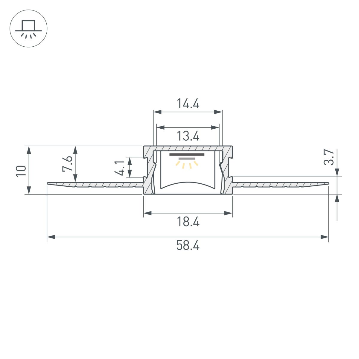 Профиль Arlight HR-M-F-HIDE-3000 (Алюминий) 065922 в Санкт-Петербурге
