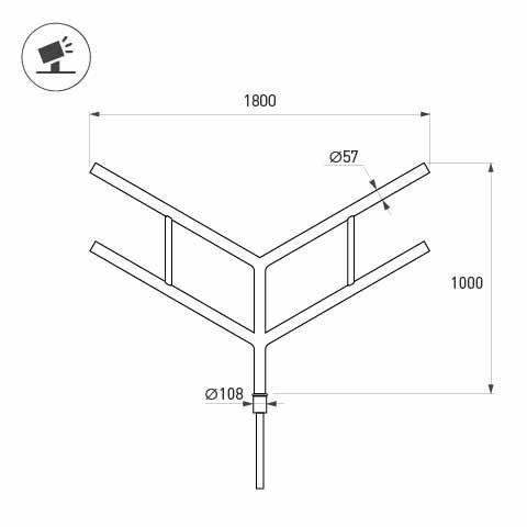 Кронштейн Arlight OXOR-SY4-1800x108-L1000 BLACK 051661 в Санкт-Петербурге