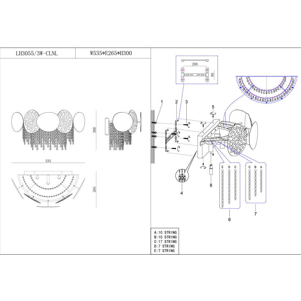 Настенный светильник Lumien Hall Tesiya LH3055/3W-CLNL в Санкт-Петербурге