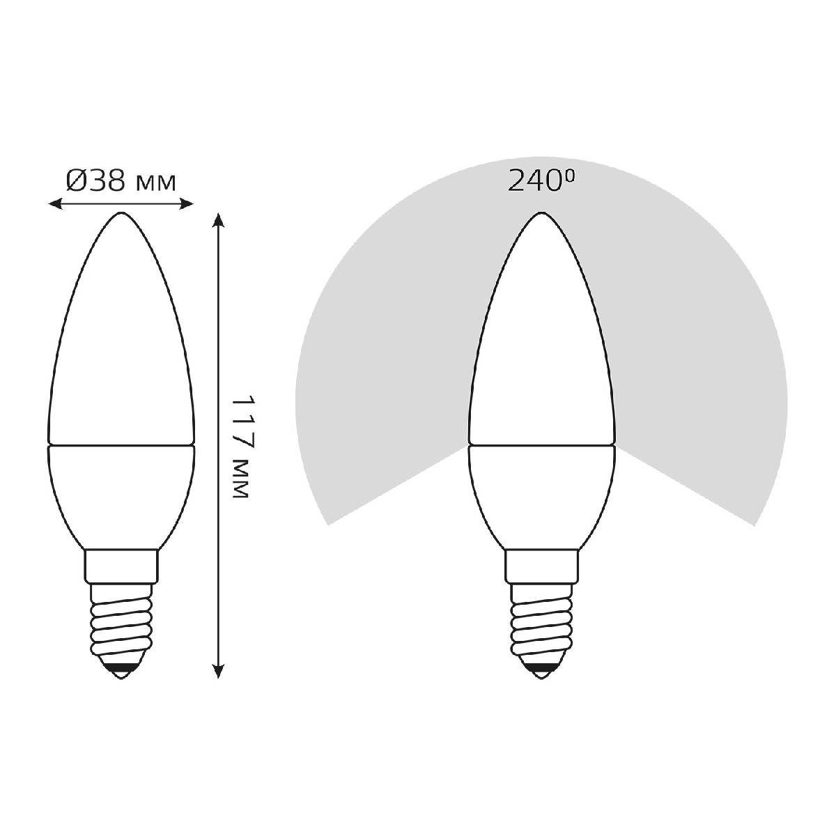 Лампа светодиодная диммируемая Gauss E14 7W 3000K матовая 103101107-D в Санкт-Петербурге