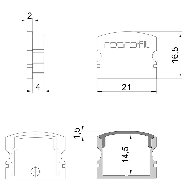 Торцевая заглушка (2 шт.) Deko-Light F-AU-02-15 978571 в Санкт-Петербурге