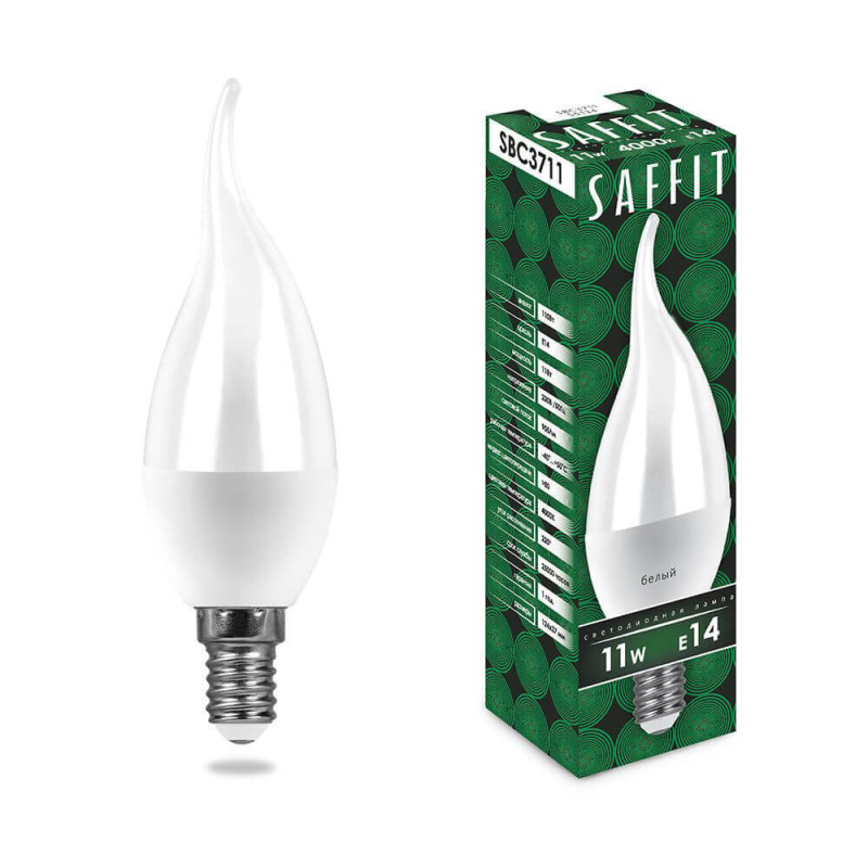 Лампа светодиодная Saffit SBC3711 Свеча на ветру E14 11W 4000K 55134 в #REGION_NAME_DECLINE_PP#