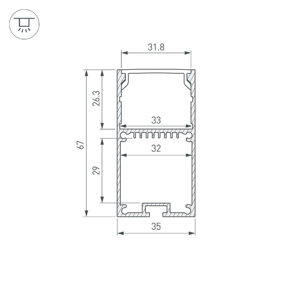 Профиль Arlight LINE-S-3667-3000 ANOD 042902 в Санкт-Петербурге