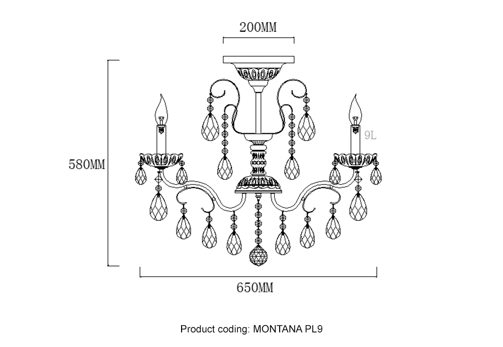 Люстры на штанге Crystal Lux MONTANA PL9 в Санкт-Петербурге