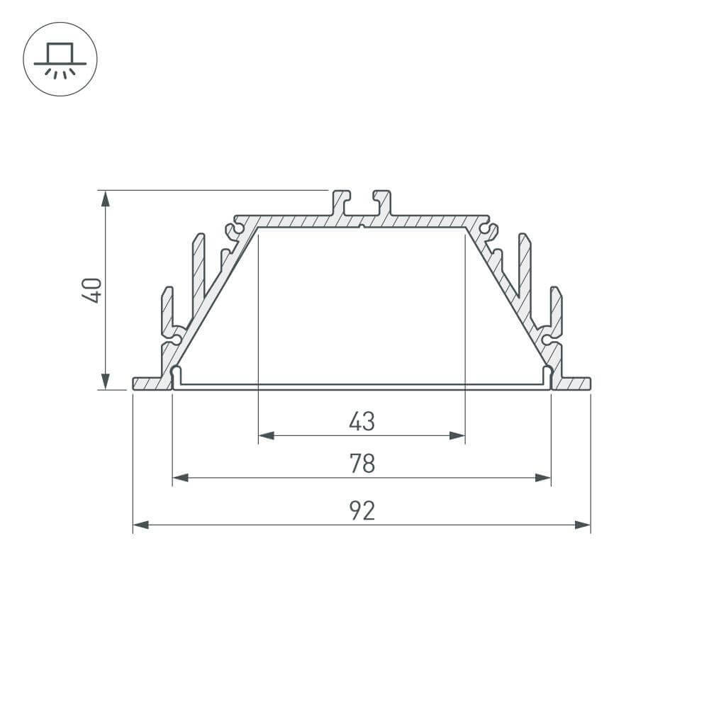 Профиль с экраном Arlight ALU-POWER-RW80F-2000ANOD+FROST 016472 в Санкт-Петербурге