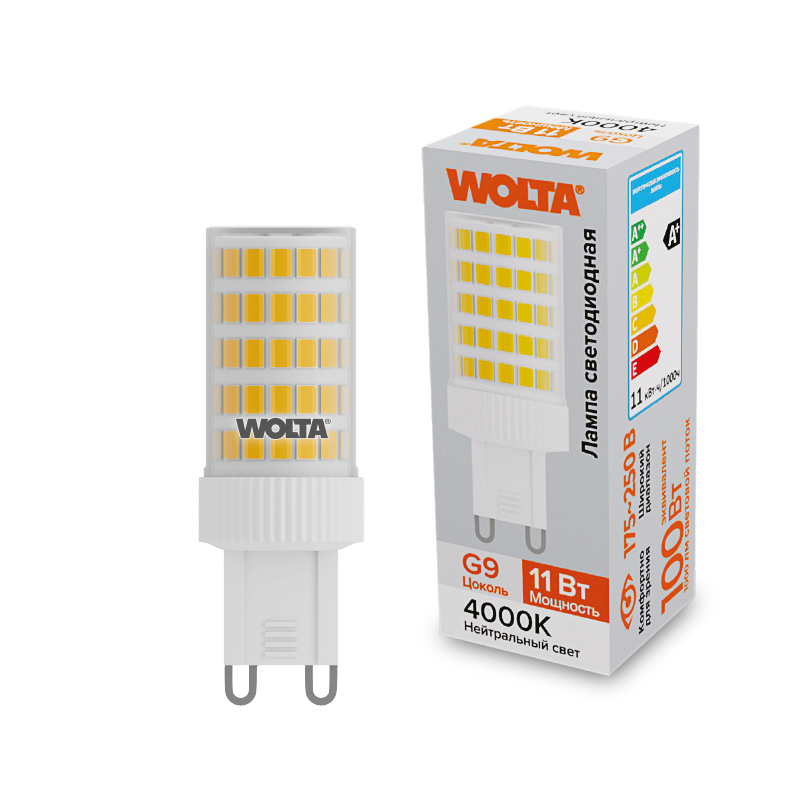 Светодиодная лампа WOLTA 11Вт 4000K G9 кукуруза матовая WSTD-JCD-11W4KG9-C в Санкт-Петербурге