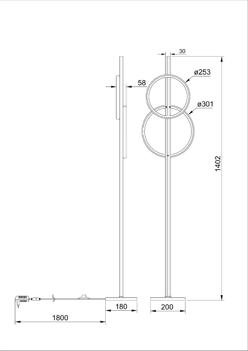 Торшер Arte Lamp Fluido A3913PN-24BK в #REGION_NAME_DECLINE_PP#