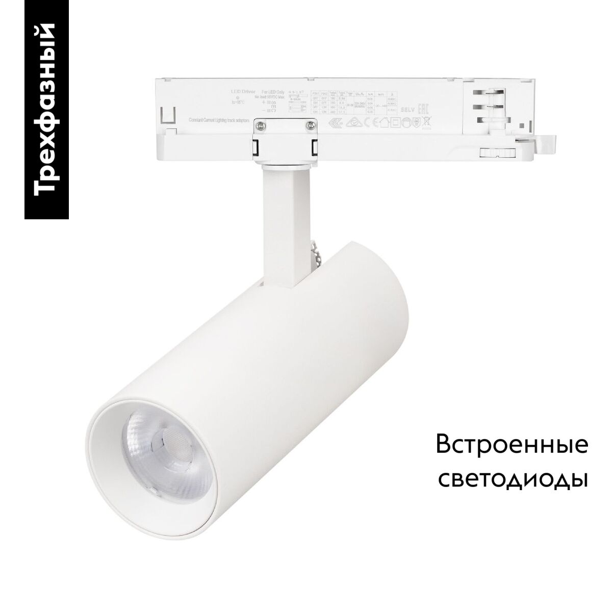 Трековый трехфазный светильник Arlight LGD-GERA-4TR-R55-10W Warm3000 (WH, 36 deg, 230V) 055148 в Санкт-Петербурге