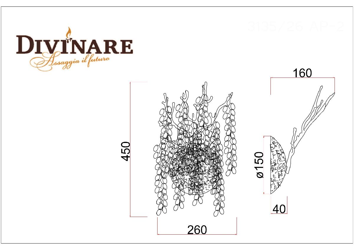 Настенный светильник Divinare Salice 3135/26 AP-2 в #REGION_NAME_DECLINE_PP#