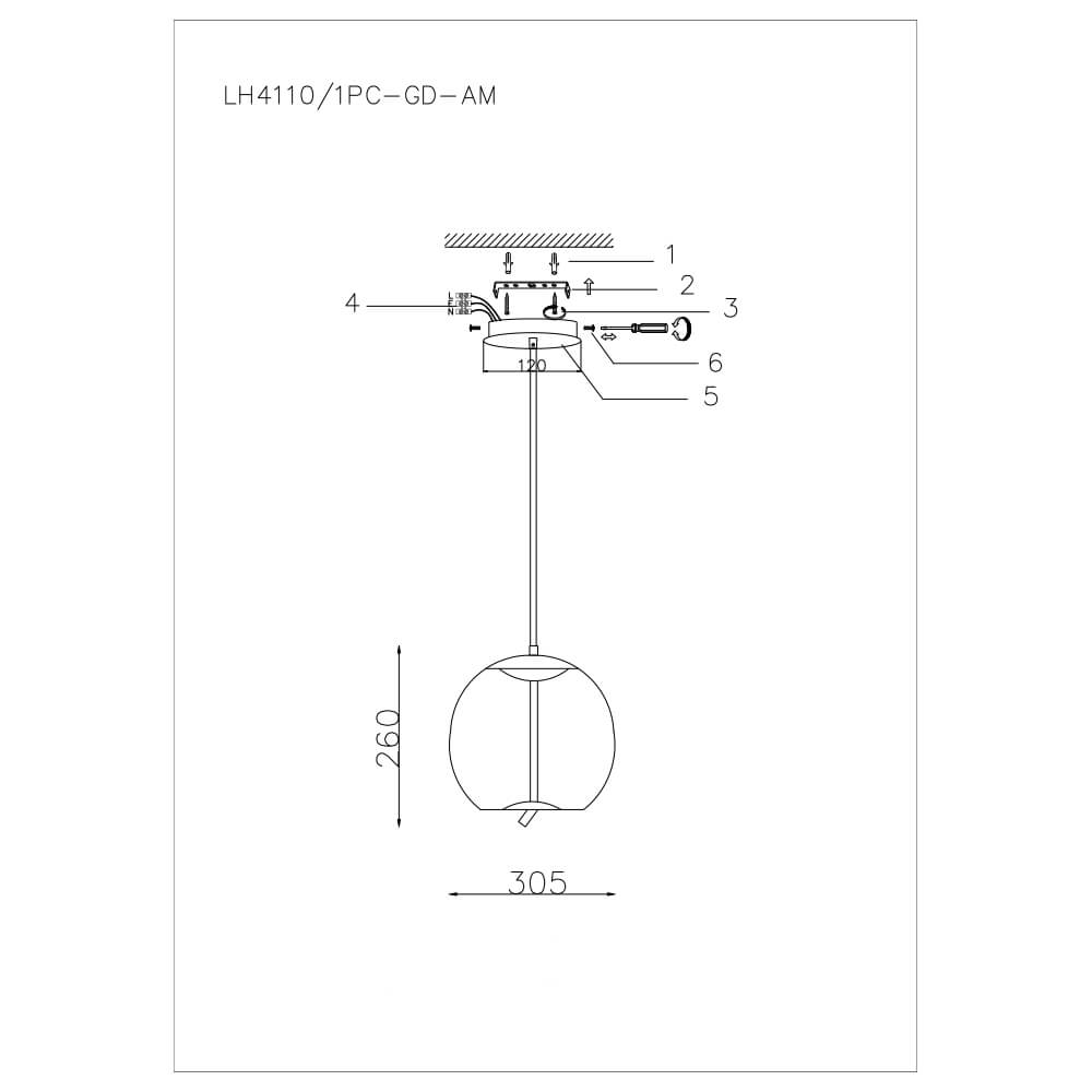 Подвесной светодиодный светильник Lumien Hall Avila LH4110/1PC-GD-AM в #REGION_NAME_DECLINE_PP#