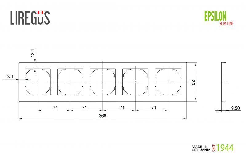 Рамка пятиместная Liregus Epsilon 28-092 в Санкт-Петербурге