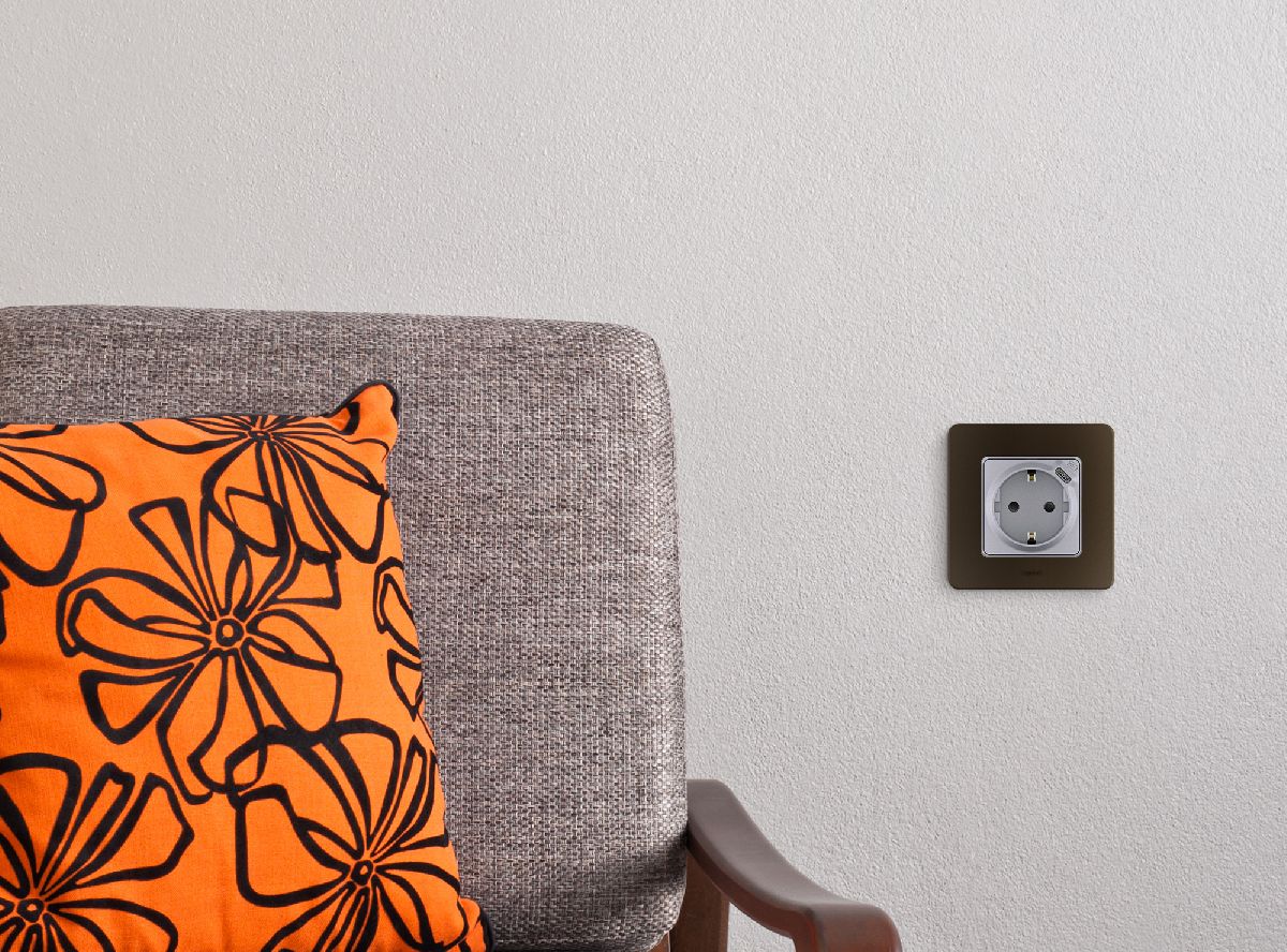 Розетка с/з с USB тип C со шторками Legrand Inspiria 673772 в Санкт-Петербурге