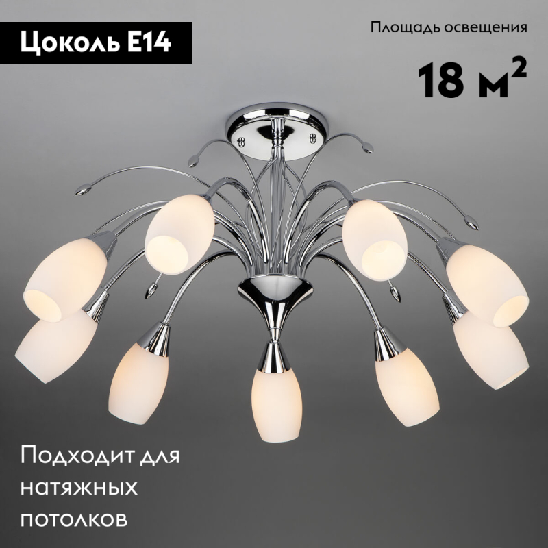 Потолочная люстра Eurosvet 22080/9 хром в Санкт-Петербурге