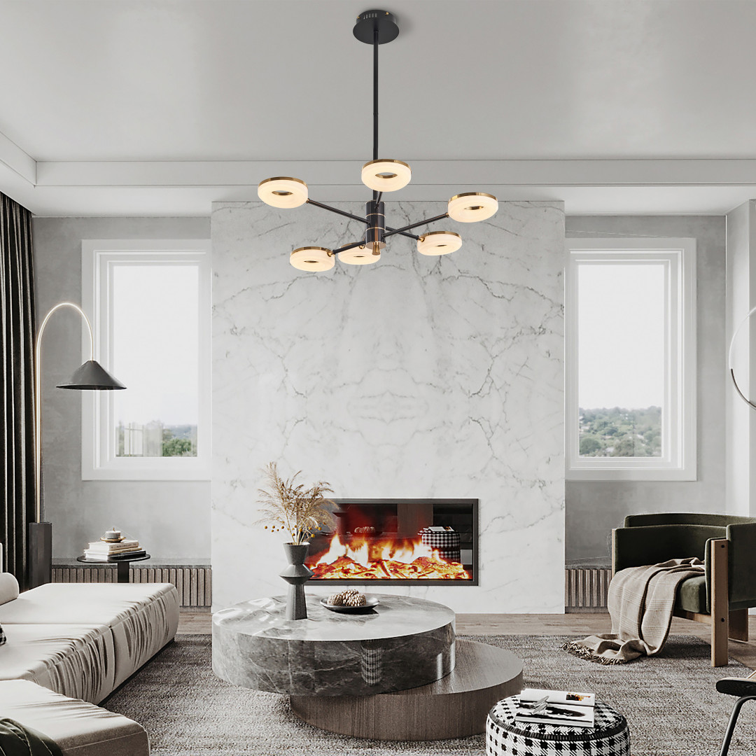 Люстра на штанге Arte Milano Ferrara 276699/6 BK/GD в #REGION_NAME_DECLINE_PP#