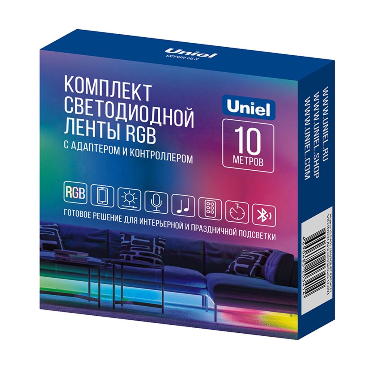 Светодиодная лента (комплект) Uniel ULS-A01 10M/RGB/BT RRP24C01 UL-00012815 в Санкт-Петербурге