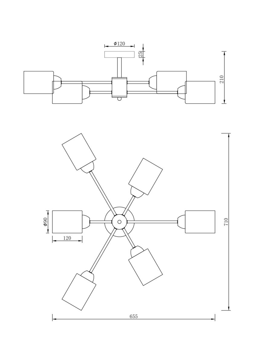 Люстра на штанге Freya Omni FR5150PL-06B в Санкт-Петербурге