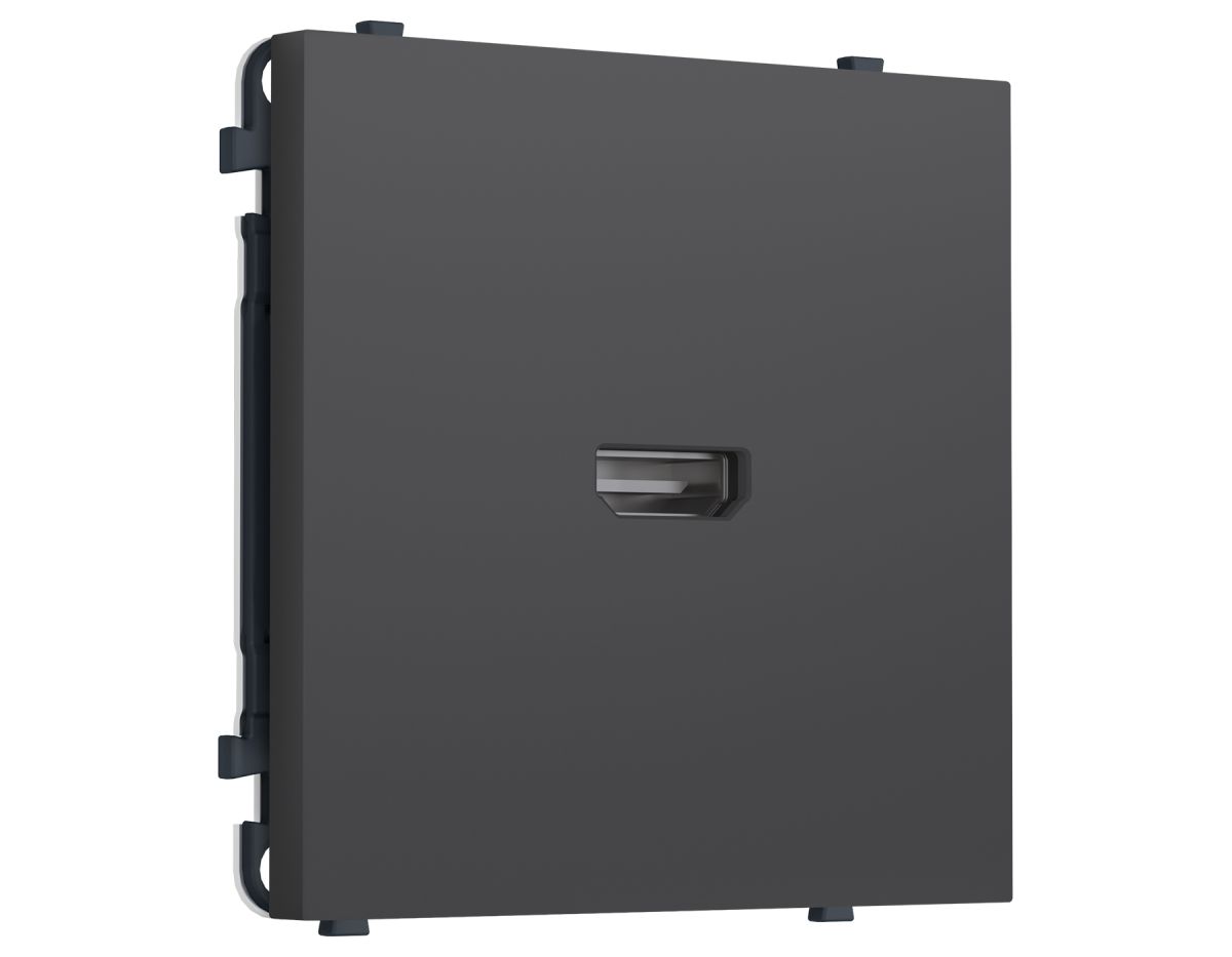Комплект механизма розетки HDMI 2.1 SIGMA Графит Мягкое касание 30V/900MS 4K-120HZ 8K-60Hz QUANT PRO Ambrella Volt MS914030 (SP9140, PR223) в #REGION_NAME_DECLINE_PP#