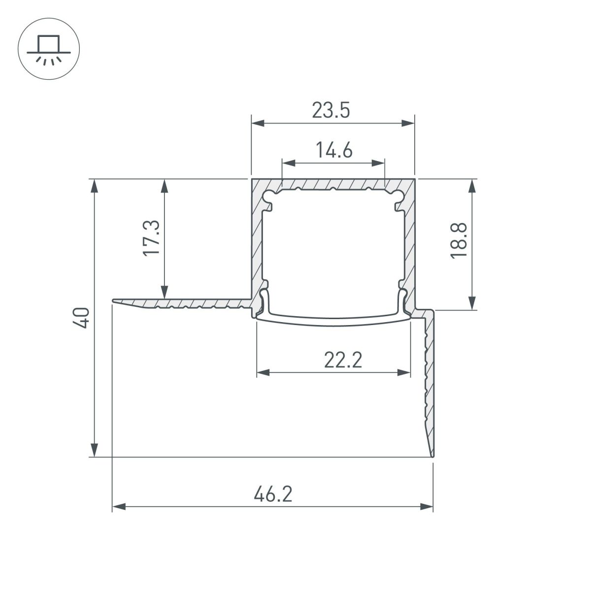 Профиль Arlight FANTOM-W20-H20-EDGE-2000 ANOD 054184 в Санкт-Петербурге