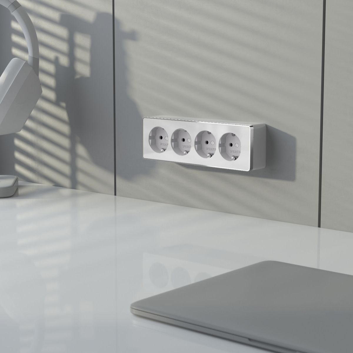 Розетка четверная с заземлением и шторками Werkel Gallant (белый) W5072210 4690389218002 a071252 в #REGION_NAME_DECLINE_PP#