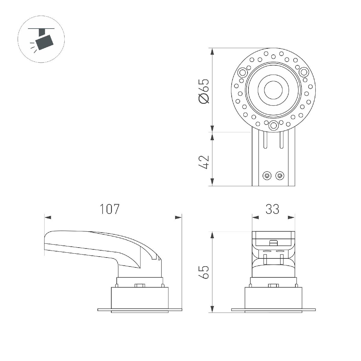 Встраиваемый светильник Arlight MS-RIALTO-TRIMLESS-R40-9W Warm3000 047775 в Санкт-Петербурге